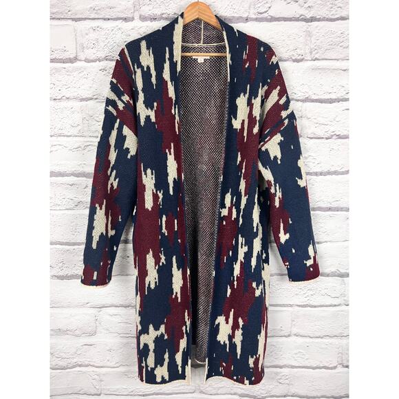 KNOX ROSE Women's M Southwestern Open Chunky Pocketed Duster Longline Cardigan - Picture 10 of 10